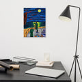 Irish and German Rendezvous canvas print, shown front-on: two World War I soldiers at a night parapet under a full moon.
