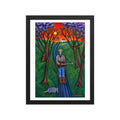 Last Concert, Townes Van Zandt framed matte poster, shown front-on: Townes Van Zandt in a cowboy hat with a red guitar under a red sunset sky.