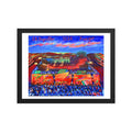 El Deguello, The Alamo framed matte poster, shown front-on: a dusk battle panorama of the Alamo in 1836, troops advancing on the mission.